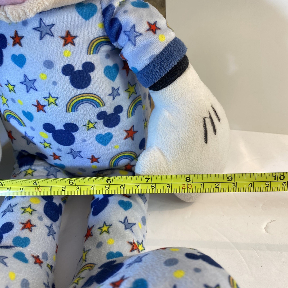 Disney Plush Mickey Mouse Just Play Blue Pajamas Rainbows Hearts 18” 2022 - Picture 9 of 10